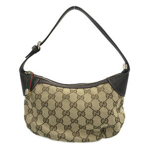 Gucci Beige Ebony GG Canvas Pochette Bag monogram canvas brown